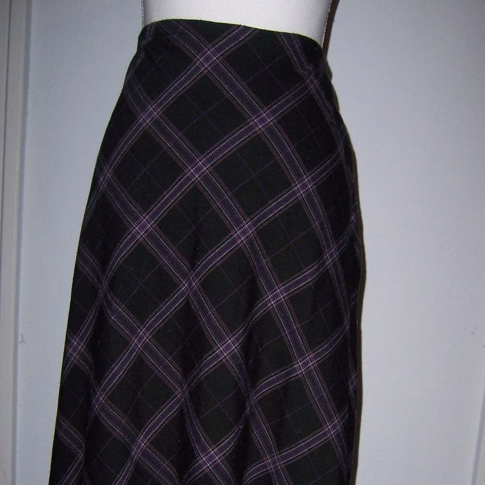 Croft & Barrow Maxi Skirt 14 Plaid Stretch